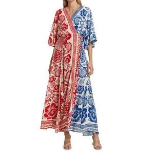 Women's Farm Rio Mixed Pineapple Garden Maxi Wrap Dress M